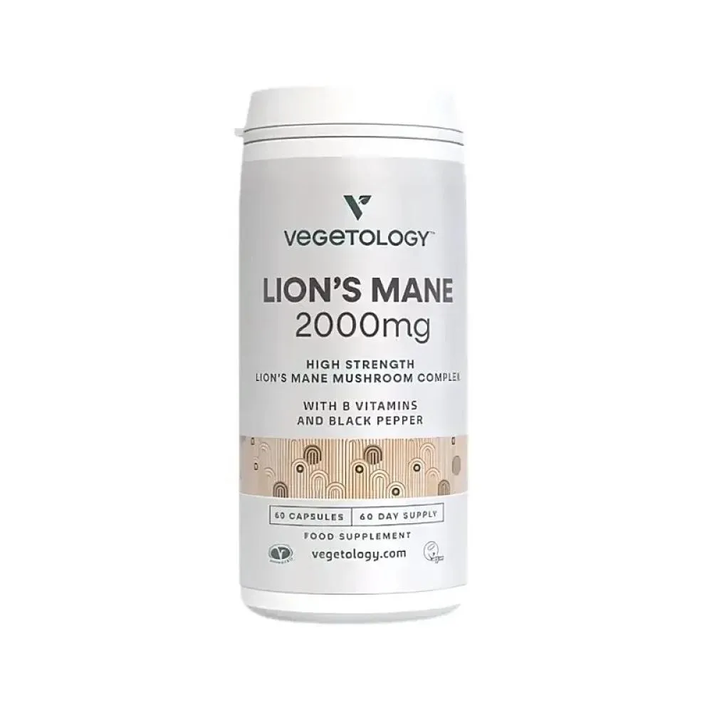 Vegetology Vegan Lion's Mane 2000 mg B-Complex, 60 capsules