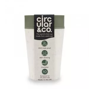Circular Cup (227 ml) - crème/groen - uit papieren wegwerpbekertjes