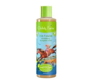 Childs Farm 3in1 Douchegel, shampoo en conditioner na het zwemmen aardbei en munt 250 ml