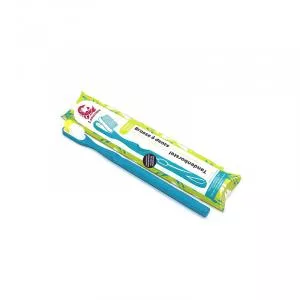 Lamazuna Bioplastische tandenborstel met vervangbare kop, zacht, blauw
