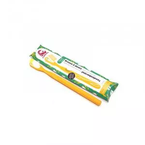 Lamazuna Bioplastische tandenborstel met vervangbare kop, zacht, geel