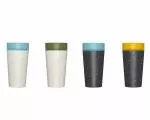 Circular Cup (340 ml) - zwart/mosterdgeel - uit papieren wegwerpbekertjes