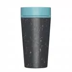 Circular Cup (340 ml) - zwart/turquoise - van papieren wegwerpbekertjes