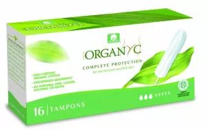 Organyc Super Tampons (16 stuks) - 100% biologisch katoen, 3 druppels