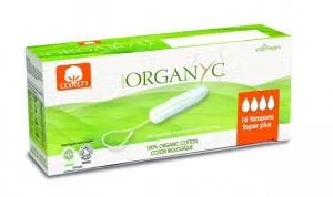 Organyc Super Plus Tampons (16 stuks) - 100% biologisch katoen, 4 druppels