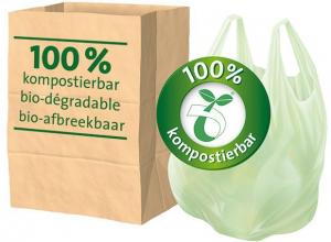 Biocomposteerbare zakken met handvaten (6st) - 35 l