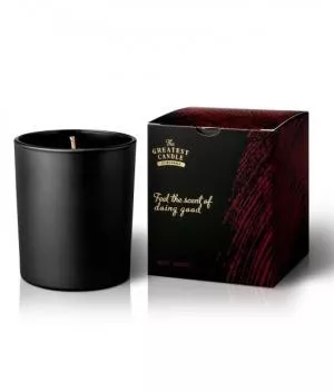 The Greatest Candle in the World Geurkaars in zwart glas (170 g) - hout en specerijen