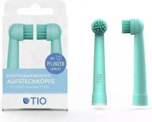TIO Vervangingskop voor el. tandenborstel (2 stuks) - turquoise/pebble - compatibel met de modellen van oral-b tandenborstels