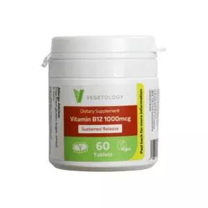 Vegetology Vegetology Vitamine B12 1000µg (Cyanocobalamine) geleidelijke afgifte 60 tabletten