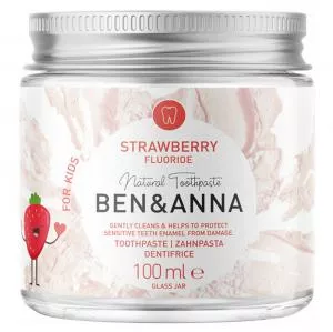 Ben & Anna Fluoride tandpasta voor kinderen met aardbeiensmaak 100 ml